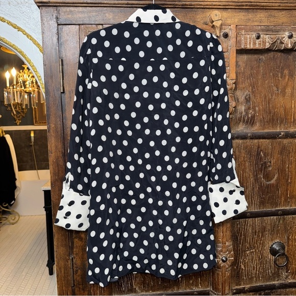 Alice + Olivia Larissa Polka Dot Shirt Dress – Size 2 (See Notes for Condition) - Picture 4 of 7